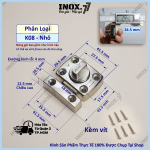 Chốt khóa cửa then cửa bằng thép không gỉ K08 loại khóa vặn