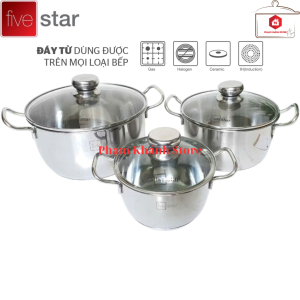 Bộ 3 Nồi Inox 3 Đáy Fivestar Cool Sử Dụng Được Trên Mọi Loại Bếp