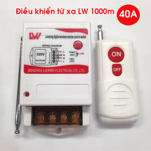 Công tắc điều khiển từ xa rf 1000M HKS bật tắt máy bơm động cơ công suất lớn 40A/220V