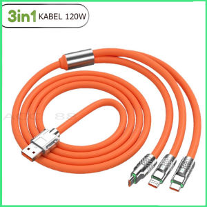 Kabel Data 3in1 (Micro Type C & Lightning) Pengisian Daya Cepat 6A Quick Charging
