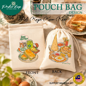 Pouch Bag Asian Heritage Food Cultural Cute Comic Drawing Design Concept (2 Side Print Canvas Bag)
