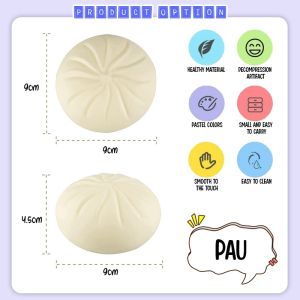 [Choo Choo Toy] Simulation Pau Tofu Squishy Decompression Stress Reliever Squeeze Toy Mainan Anti Stress 解压小包子豆腐 - BT333