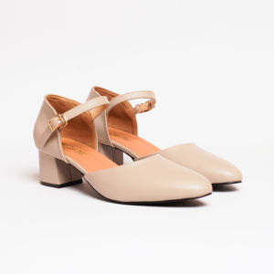 Sepatu Putih Hak 5 cm BIG SIZE 35-45 / Bustong Formal Pesta / Heels Mules Ukuran KECIL BESAR