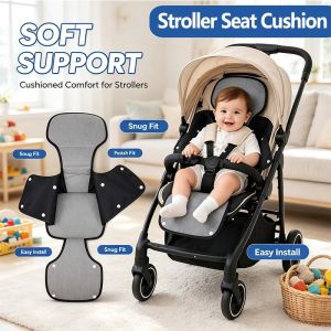 Baby Stroller Seat Cushion Soft Padded Liner Breathable Polyester Infant Toddler Pad Gray