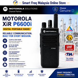 MOTOROLA WALKIE TALKIE XIR P6600i TIA UHF (MCMC SIRIM APPROVED)