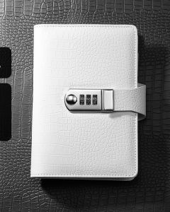A6 A5 Notebook Vintage Luxury Crocodile Textured Leather Diary Password Notes Book with Lock Office Agenda Man Gift