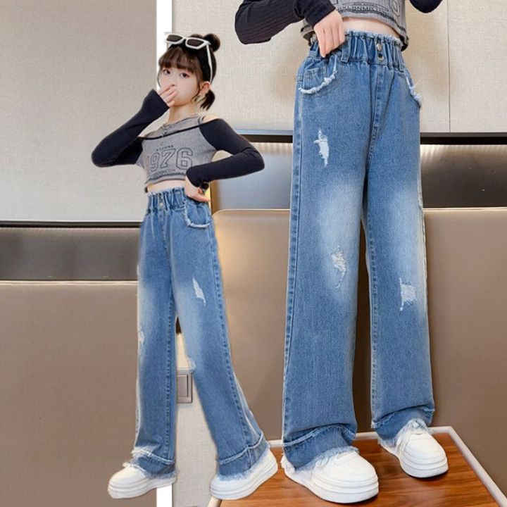 KIDSWEAR Girls' pants, summer new loose casual wide leg pants, thin ...