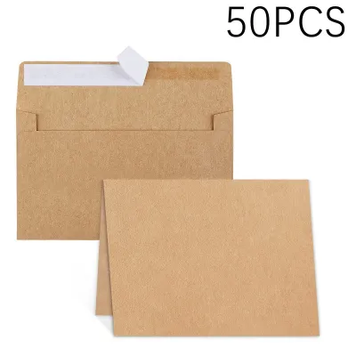 Release Adhesive Blank Kraft Envelopes Western-Style Envelopes Vintage Simplicity Invitation Envelopes