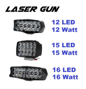 HOT Product Lampu LED Laser Gun Bar Tembak Sorot CREE Motor Mobil 12 15 16 Titik Mata 12Watt 12 15 16