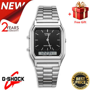 (ของแท้ 100%) นาฬิกา นาฬิกาข้อมือ Casioนาฬิกาข้อมือผู้หญิง รุ่น AQ-230A-7D าฬิกาข้อมือผู้หญิง/ชาย สายสแตนเลส สีชมพู CMGประกันภัย 1