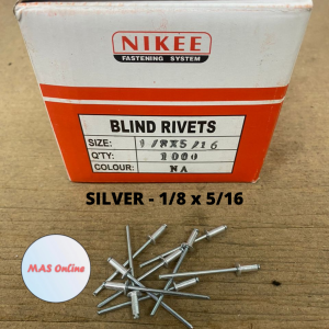[1000pcs] NA ALUMINIUM BLIND RIVET / MATA RIVET (2/8" 3/8" 5/32") / PAKU RIVET / 笔钉 Pop Rivet Blind Rivet Silver DIY Home Improvement