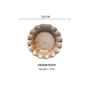 Omk phong cách cổ điển thô gốm thủ công món tráng miệng đồ ăn nhẹ tấm gốm Đĩa chấm