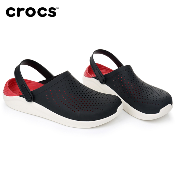 Crocs literide clearance black and red