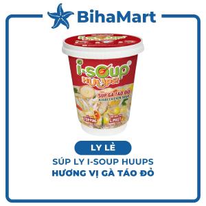 [LY LẺ] - NFC - Súp ly I-Soup Huups! hương vị Gà táo đỏ Súp I-Soup Huups Isoup Huups súp ăn liền Isoup Huups ly (12g/ly)