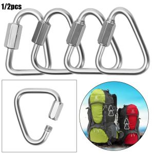 CLARO Silver Color Triangle Quick Connect Ring Galvanized Iron M3.5~M10 Outdoor Camping Hiking Carabiner Rope Hook Kettle Buckle