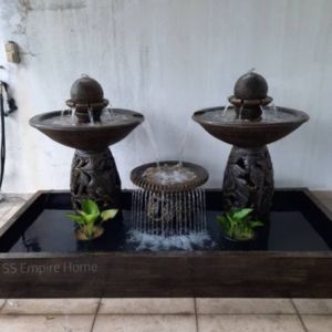 S34 Yellow Ball 8x3.5 Feng Shui Water Pond Kolam Air Sandstone Garden Water Feature Balinese 风水流水喷泉瀑布池 Fish Waterfall