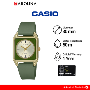 Jam Tangan Pria Casio MTP-B170-3E Gold Bezel Green Dial Green Resin Band