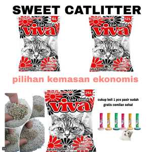 12L PASIR KUCING GUMPAL WANGI VIV4 CATLITTER FREE CEMILAN KALILA PS