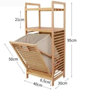 FFBH Simple Modern Storage Basket Bamboo Multi-functional Laundry Baskets Household Laundry Rack Bathroom Furniture Accessories 2B5Z7