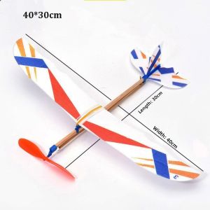 FZIPUA Popular Airplane Glider Toy Model Multistyles Ligthweight Students Flight Competition High Quality Rubber Band Powered Helicopter for Kids Outdoor