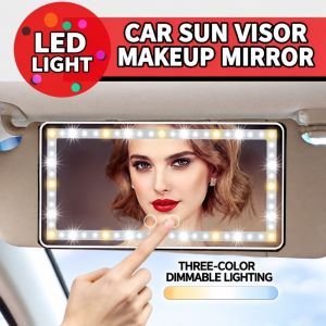 MUSASI Có thể sạc lại. Gương chiếu hậu gắn trên tấm che nắng ô tô. Đèn LED Thiết kế chống nắng Phụ kiện gương chiếu hậu ô tô Di động Gương trang điểm Dùng được cho mọi loại xe