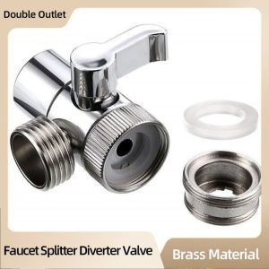 Brass Faucet Diverter Valve 3-Way Heavy Duty Kitchen Sink Water Filter Hose Connector Splitter COD
