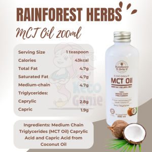 Rainforest Herbs Mct C8 Oil 500ml - Keto Bulletproof Beverage for Energy in Body Fuel Weight Loss