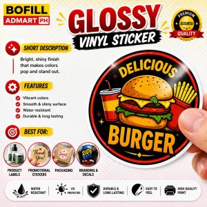 CUSTOMIZED DIGITAL OFFSET PRINTING VINYL STICKER LABEL (MACHINE CUT) A3 SIZE PER ORDER