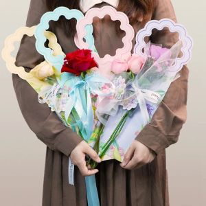 LILYGIRL 5pcs Giấy Túi đóng gói Hoa Tự làm Di động Giấy gói quà Thiệp chúc mừng Cầm tay Túi xách quà tặng Bao bì hoa