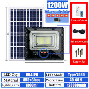 Nova 2500W solar flood light outdoor waterproof IP67 led lamp street light outdoor lighting solar lights with solar panel