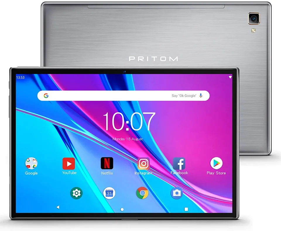 PRITOM Tableta de teléfono L10 3G - Tablet Android SIM de 10 pulgadas con  G+G HD IPS, pantalla táctil, procesador Octa-Core, 3G RAM, 32G ROM, batería