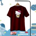 BAJU ATASAN KAOS ANAK PEREMPUAN HELLO KITTY LENGAN PENDEK USIA 10-13 TAHUN JUMBO D144 D148. 