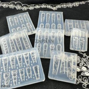 [COD] ZNPNXN French Lace Chain Flowers 3D Acrylic Mold Swan Nail Art Decorations DIY Silicone Decorated Nail Art Templates Nails Mold Tool