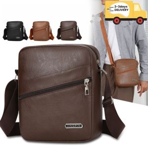 QNQN 【การจัดส่งสินค้า 2-3 วัน】กระเป๋าสะพายไหล่สไตล์ใหม่ผู้ชายกระเป๋าสะพายไหล่ PU หนังกระเป๋าสะพายคุณภาพสูง
