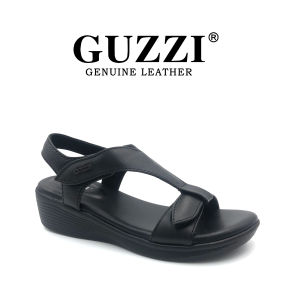 Guzzi Women’s Genuine Leather Velcro Strap Sandals – Comfortable Lightweight Casual Wear (Kasut Perempuan) GLS-60027