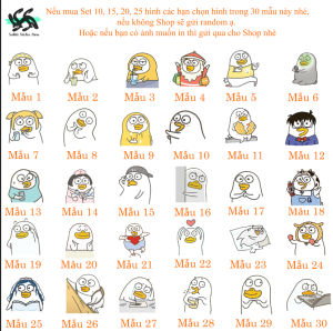 Little Liu Duck - Set 10/15/20/25/30 Sticker Little Liu Duck - Meme Chú vịt cute hình dán trang trí điện thoại vali siêu đẹp chống nước chống xước