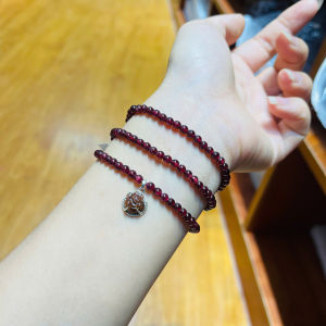 vòng tay nữ dáng chuỗi đá garnet tự nhiên mix charm hồ ly đá garnet bọc bạc cao cấp vòng tay đá phong thủy hợp mệnh thổ mệnh hỏa trang sức thiết kế đủ hóa đơn thẻ bảo hành