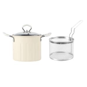 Japanese Tempura Frying Pans with Oil Strainer Practical Small Deep Cooking Pots Cookware for Students and Office Use