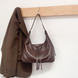 Top Grain Cowhide Large Capacity Shoulder Bag Lazy Style Soft Leather Commuter Tote Bag Genuine Leather Ladies Handbag