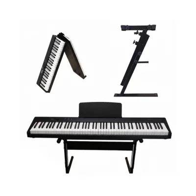 Manning Foldable Piano 61/88 Keys Semi-Weighted Touch-Sensitive Portable Keyboard Bluetooth MIDI Digital Piano