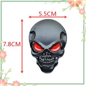 Green sea lazlook หัวกะโหลกหัวกะโหลก3D หัวกะโหลกตัวถังรถโลหะสติกเกอร์ติดรถยนต์ตราสัญลักษณ์ด้านหลังรถยนต์โครเมี่ยมและสีดำสำหรับรถยนต์รถจักรยานยนต์