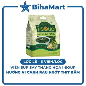 [LỐC LẺ] - NFC - Viên súp sấy thăng hoa I-Soup hương vị Canh rau ngót thịt bằm Canh rau ngót thịt bằm I Soup (54g/lốc)