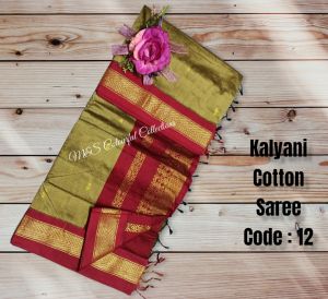Kalyani Cotton Silk Saree with Butta work Come with Contrast Saree Blouse!!! (1-12)Ready Stock!!!!