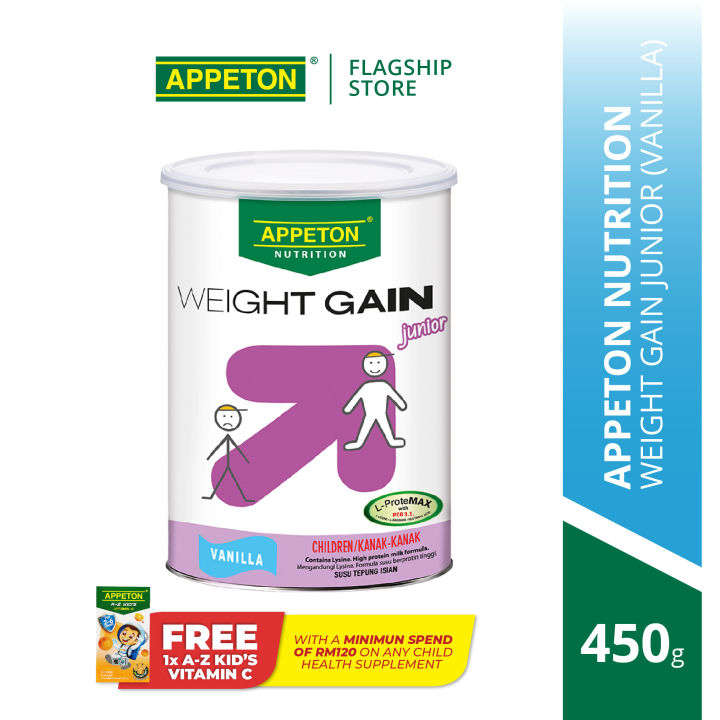 APPETON Weight Gain Junior (Vanilla) (450g) For Kids / Children Lazada