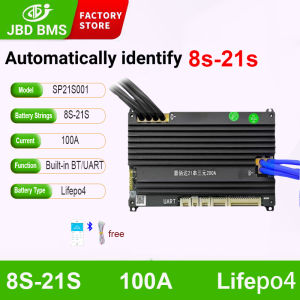 JBD Smart Bluetooth BMS 48V 16S LiFePo4 120A 150A 200A 24V 8S Li-ion 72V 20S Lithium Battery 36V 60V Bms 10S 12S 13S 14S 18S 21S