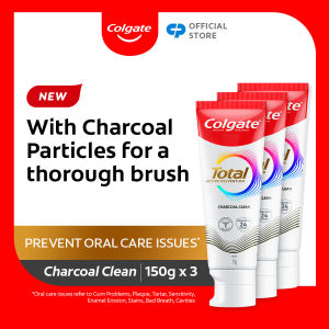 Colgate Total Charcoal Clean Toothpaste 150g x3 Value Deal
