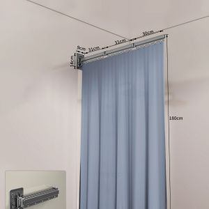 【COD】Folding Bathroom Divider,No-Drill Waterproof,Wet-Dry Separation,Shower Curtain — Alloy Track bathroom partition dry and wet separation