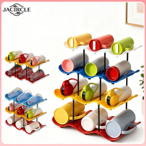JACIRCLE 2/3/4 Layers Wavy Multi-layer Finishing Rack Saving Space Water Cup Holder Anti-Fall Cup Storage Rack Office