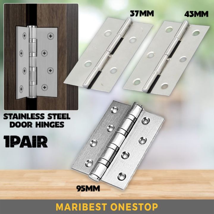 1 PAIR Stainless Steel Door Hinge Ensel Pintu Kayu Door Hinges Wood ...