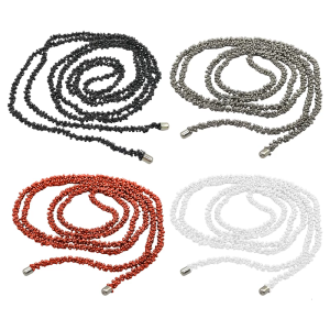 Handcrafted Long Artificial Beaded Necklace Modern Vintage Clavicle Chain Bohemian for Fashionistas